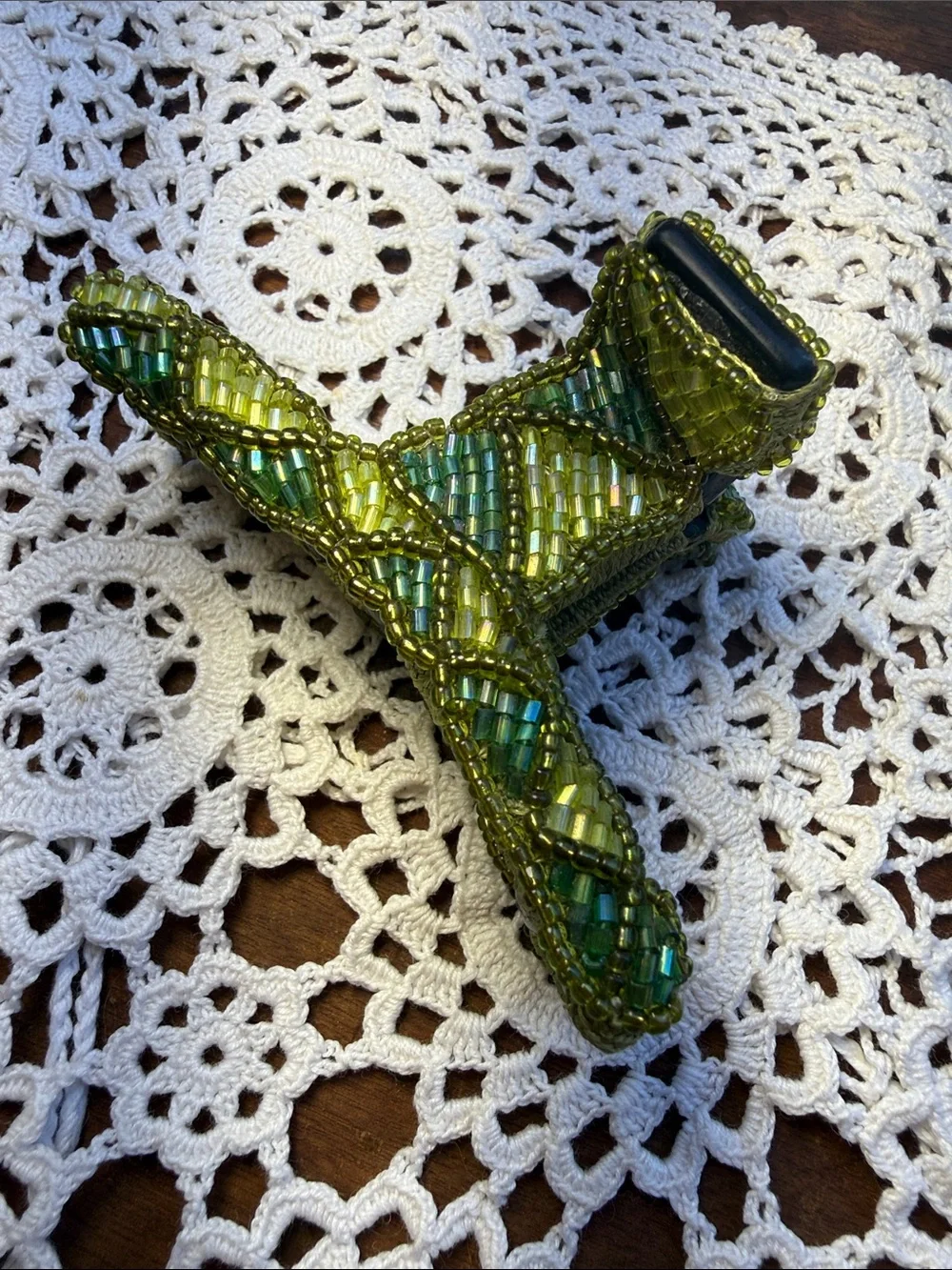 Handmade beaded green
